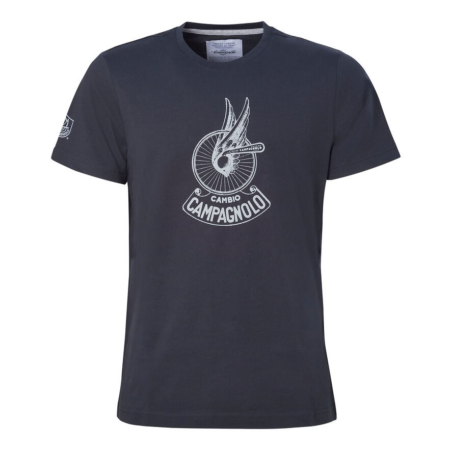 T-SHIRT BLUE MAN WINGED WHEEL, Blue, hi-res-1