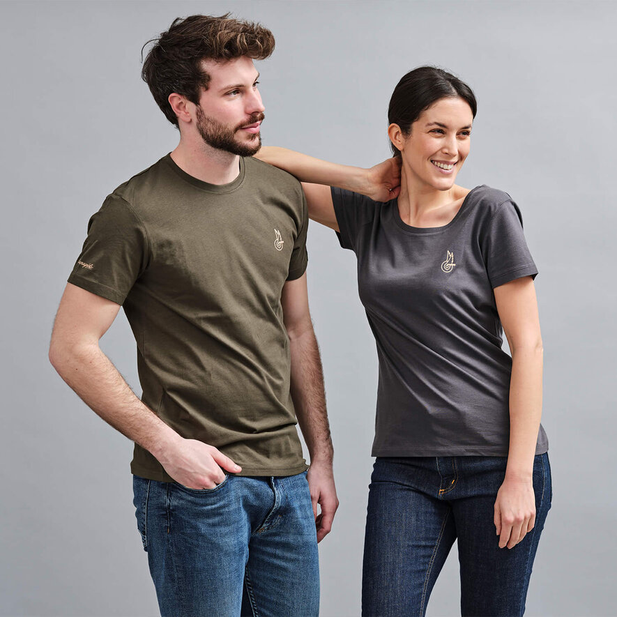 T-SHIRT MAN LOGO - KAKI, Dark Grey, hi-res-1