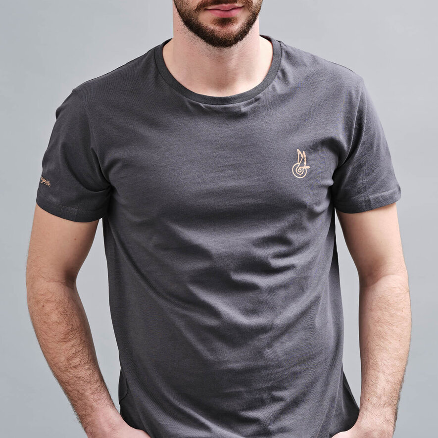 T-SHIRT MAN LOGO - KAKI, Dark Grey, hi-res-1