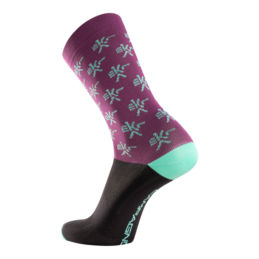 KUNKEN SOCKS - GREEN/MUSTARD, VIOLET, hi-res-1