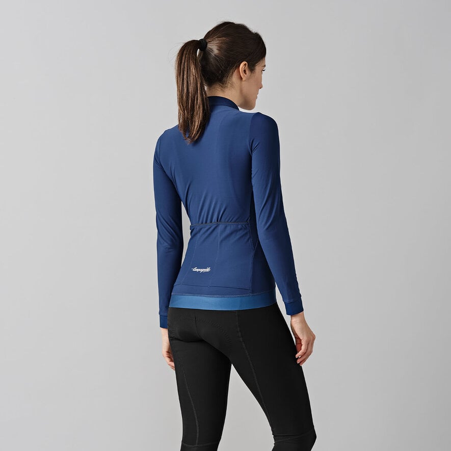 CROCE D AUNE WOMAN THERMAL JERSEY - LONG SLEEVE - DARK BLUE, BLUE, hi-res-1