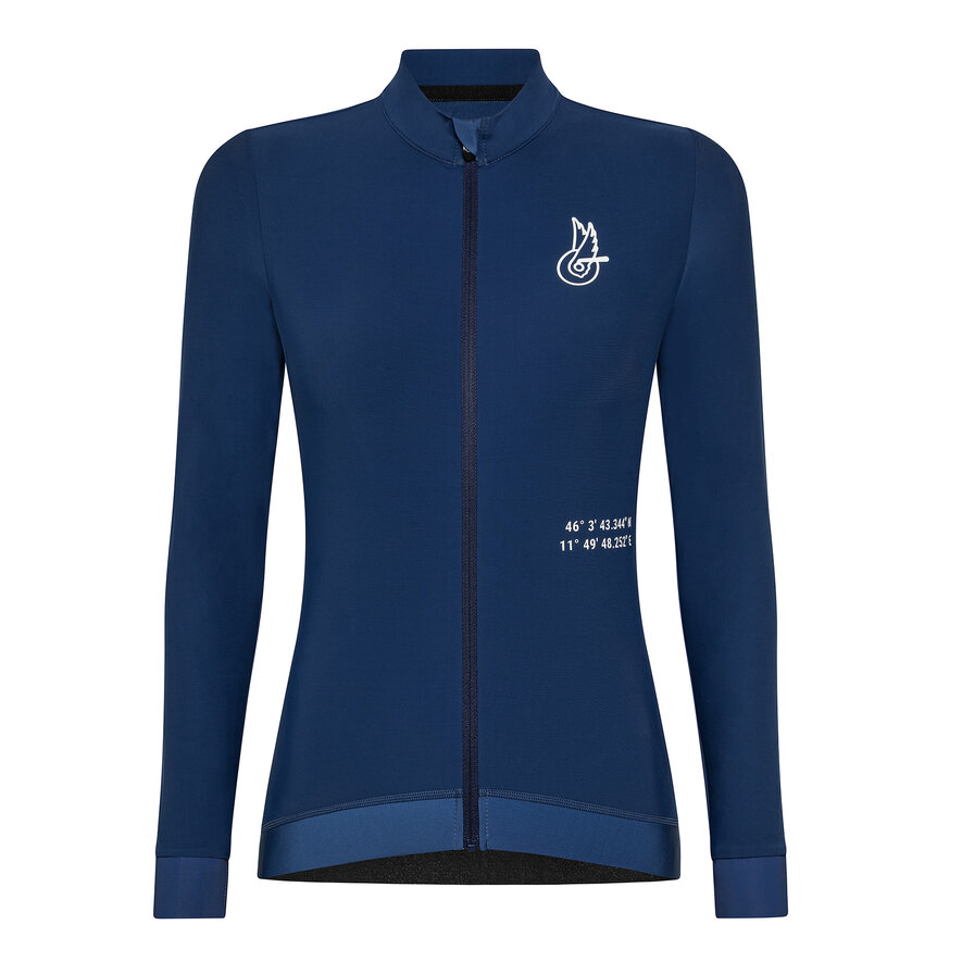 CROCE D AUNE WOMAN THERMAL JERSEY - LONG SLEEVE - DARK BLUE, BLAU, hi-res-1