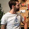 T-SHIRT BLUE MAN WINGED WHEEL, White, hi-res-1