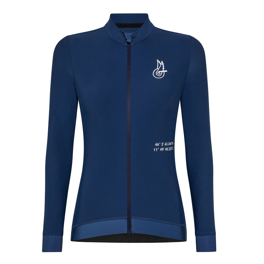 CROCE D AUNE WOMAN THERMAL JERSEY - LONG SLEEVE - DARK BLUE, BLUE, hi-res-1